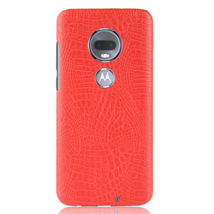 Crocodile Texture PU Leather Coated PC Phone Case for Motorola Moto G7 / G7 Plus - Red-3