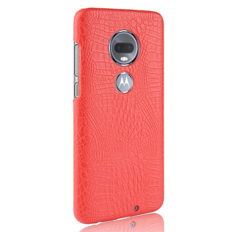 Crocodile Texture PU Leather Coated PC Phone Case for Motorola Moto G7 / G7 Plus - Red-4