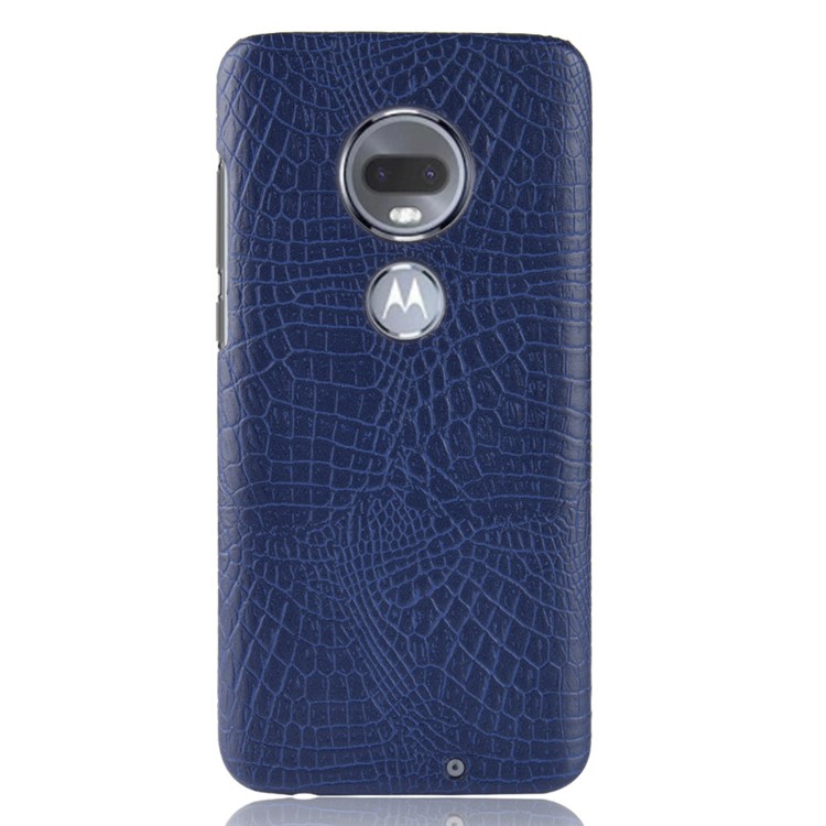 Crocodile Texture PU Leather Coated PC Phone Case for Motorola Moto G7 / G7 Plus - Dark Blue-3