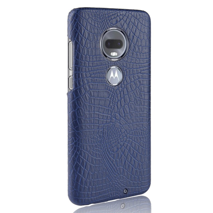 Crocodile Texture PU Leather Coated PC Phone Case for Motorola Moto G7 / G7 Plus - Dark Blue-4