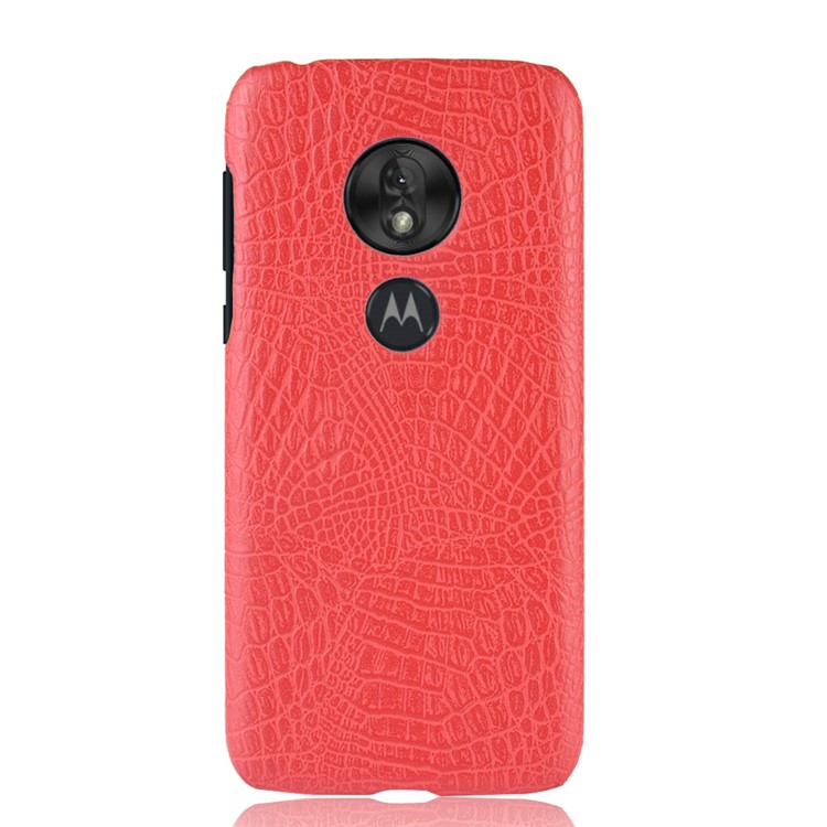 Crocodile Texture PU Leather Coated PC Phone Case for Motorola Moto G7 Play US Version - Red-3