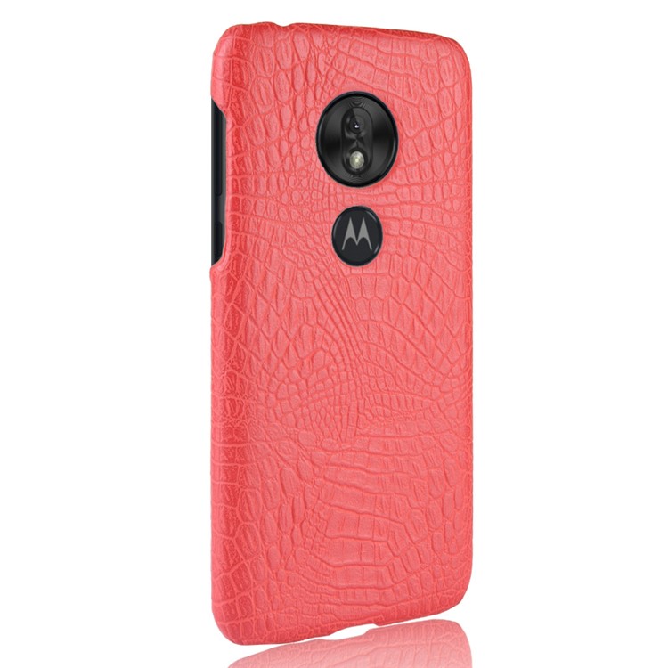 Crocodile Texture PU Leather Coated PC Phone Case for Motorola Moto G7 Play US Version - Red-4