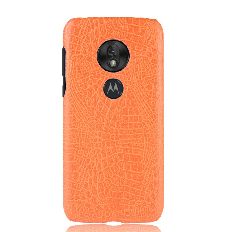 Crocodile Texture PU Leather Coated PC Phone Case for Motorola Moto G7 Play US Version - Orange-3