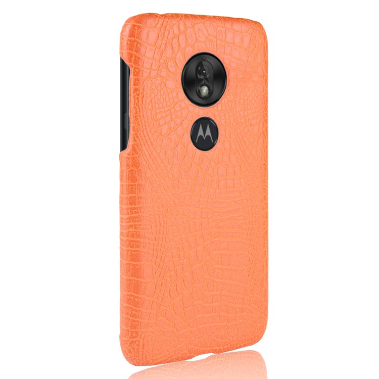 Crocodile Texture PU Leather Coated PC Phone Case for Motorola Moto G7 Play US Version - Orange-4