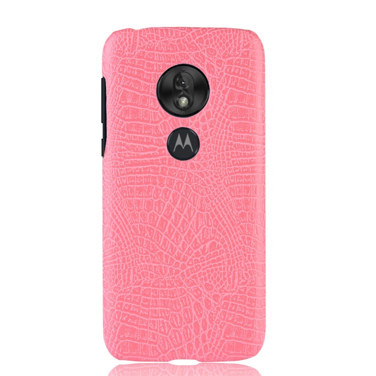 Crocodile Texture PU Leather Coated PC Phone Case for Motorola Moto G7 Play US Version - Pink-3