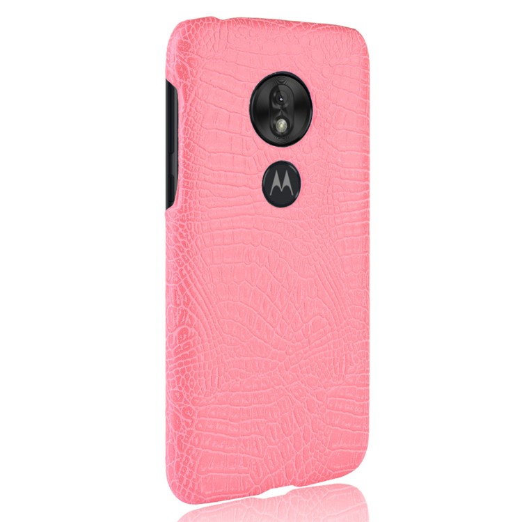 Crocodile Texture PU Leather Coated PC Phone Case for Motorola Moto G7 Play US Version - Pink-4