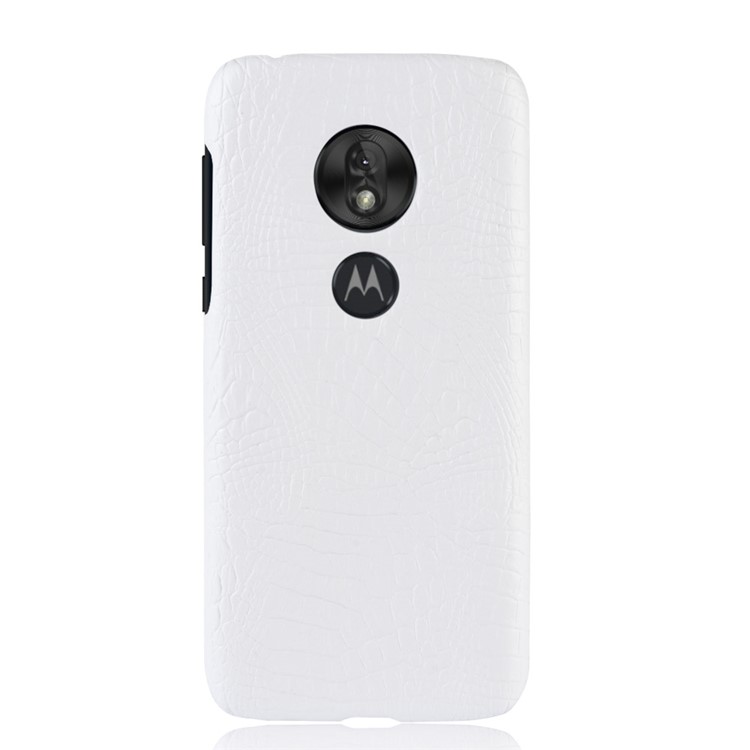 Crocodile Texture PU Leather Coated PC Phone Case for Motorola Moto G7 Play US Version - White-3