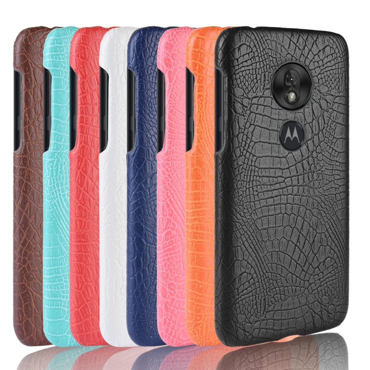 Crocodile Texture PU Leather Coated PC Phone Case for Motorola Moto G7 Play US Version - Brown-5