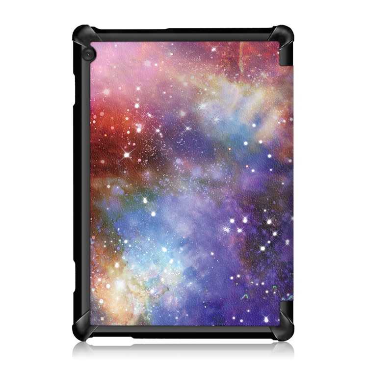 Pattern Printing Tri-fold Stand PU Leather Cover for Lenovo Tab M10 TB-X605F - Universe-3