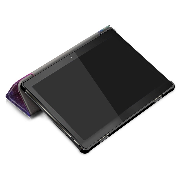 Pattern Printing Tri-fold Stand PU Leather Cover for Lenovo Tab M10 TB-X605F - Universe-7