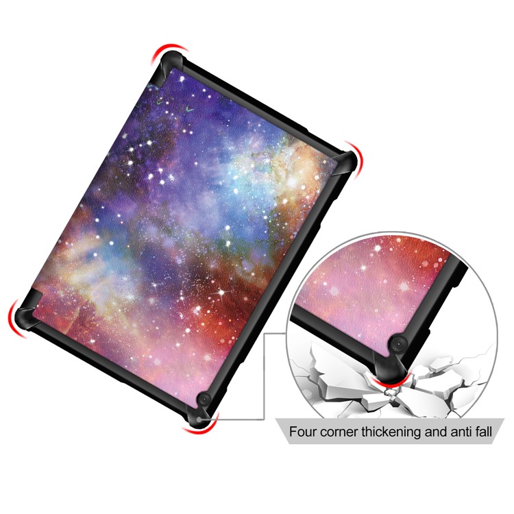 Pattern Printing Tri-fold Stand PU Leather Cover for Lenovo Tab M10 TB-X605F - Universe-8