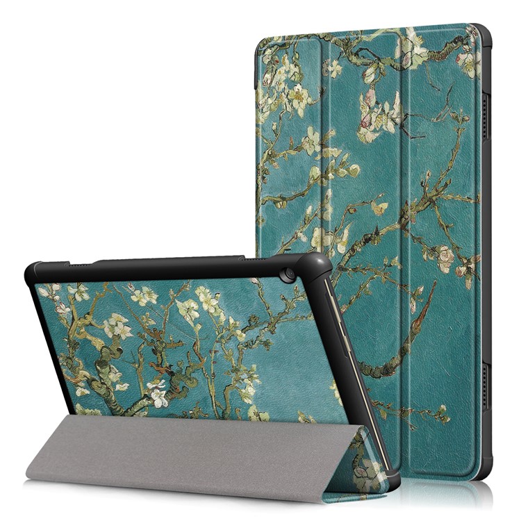Pattern Printing Tri-fold Stand PU Leather Cover for Lenovo Tab M10 TB-X605F - Wintersweet-1