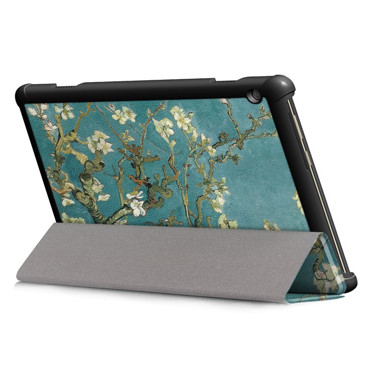 Pattern Printing Tri-fold Stand PU Leather Cover for Lenovo Tab M10 TB-X605F - Wintersweet-6