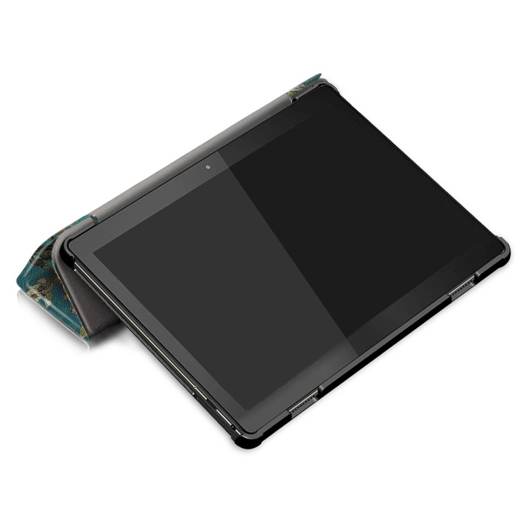Pattern Printing Tri-fold Stand PU Leather Cover for Lenovo Tab M10 TB-X605F - Wintersweet-7
