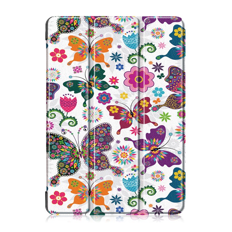 Pattern Printing Tri-fold Stand PU Leather Cover for Lenovo Tab M10 TB-X605F - Butterflies Pattern-2