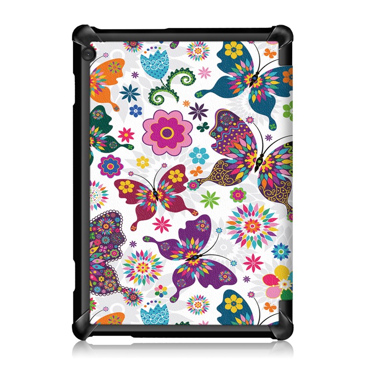 Pattern Printing Tri-fold Stand PU Leather Cover for Lenovo Tab M10 TB-X605F - Butterflies Pattern-3