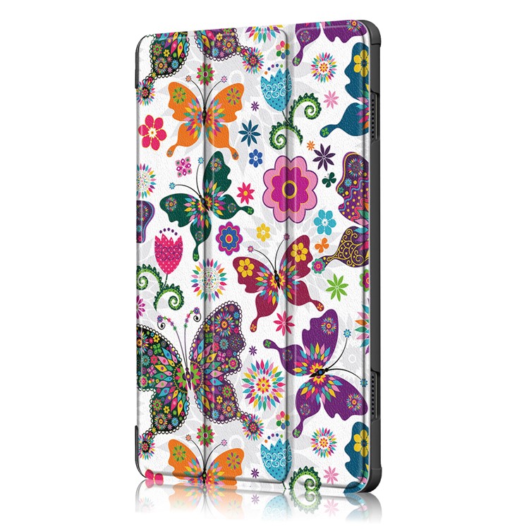 Pattern Printing Tri-fold Stand PU Leather Cover for Lenovo Tab M10 TB-X605F - Butterflies Pattern-4