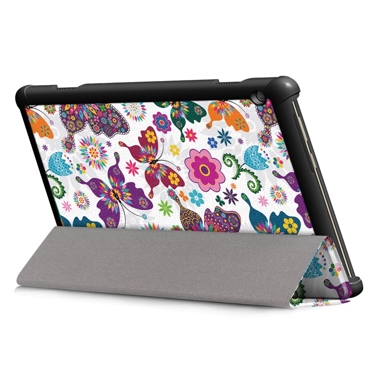 Pattern Printing Tri-fold Stand PU Leather Cover for Lenovo Tab M10 TB-X605F - Butterflies Pattern-6