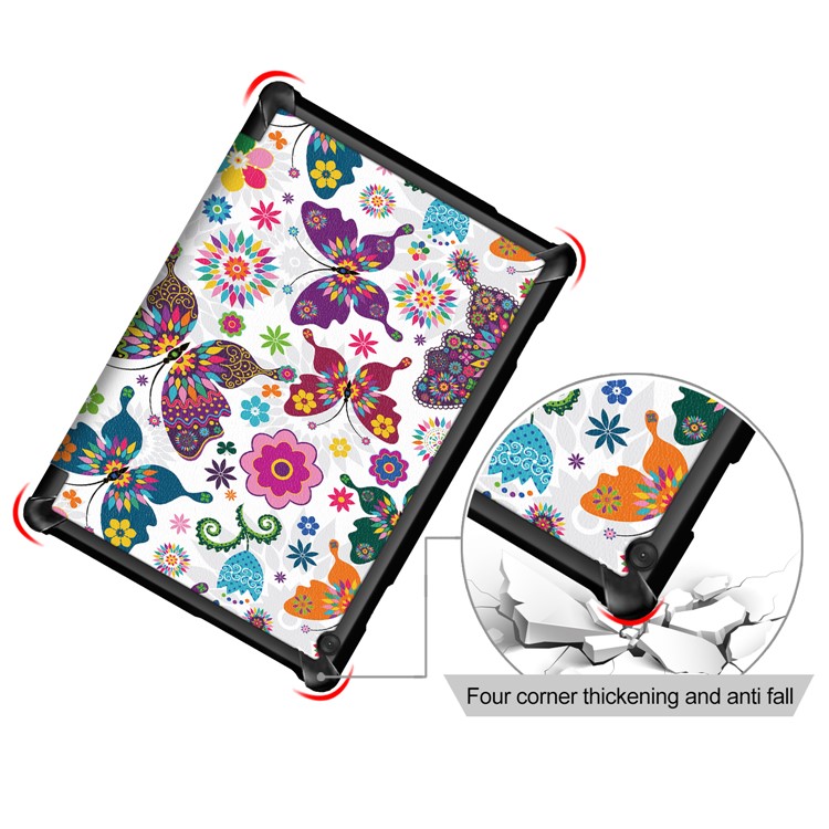 Pattern Printing Tri-fold Stand PU Leather Cover for Lenovo Tab M10 TB-X605F - Butterflies Pattern-8