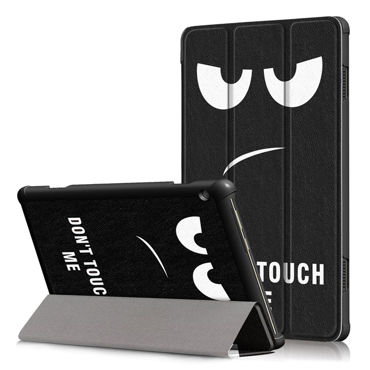 Pattern Printing Tri-fold Stand PU Leather Cover for Lenovo Tab M10 TB-X605F - Do Not Touch Me-1