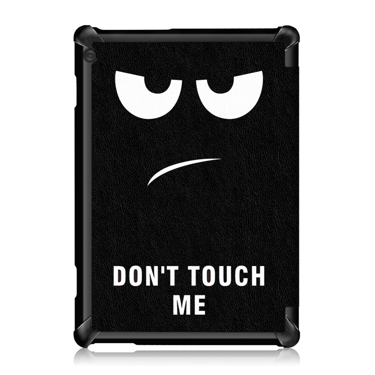 Pattern Printing Tri-fold Stand PU Leather Cover for Lenovo Tab M10 TB-X605F - Do Not Touch Me-3