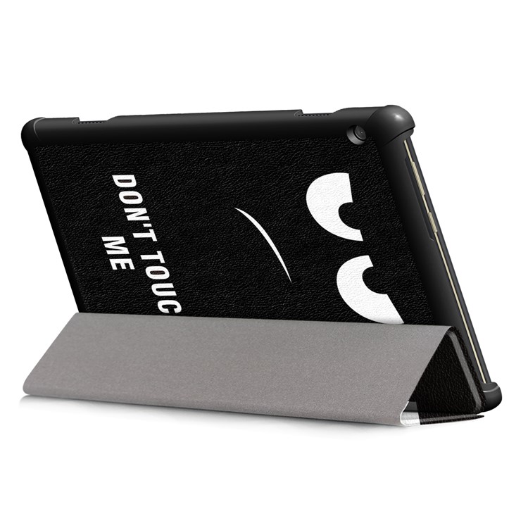 Pattern Printing Tri-fold Stand PU Leather Cover for Lenovo Tab M10 TB-X605F - Do Not Touch Me-6