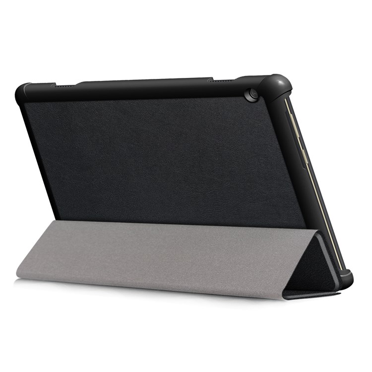 Tri-fold Stand Leather Case for Lenovo Tab M10 TB-X605F - Black-8