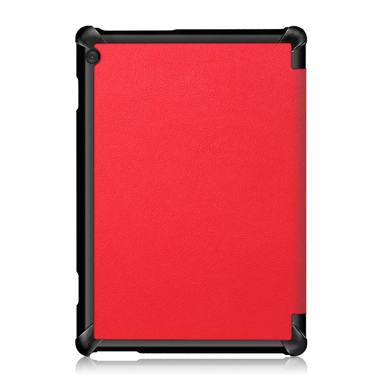 Tri-fold Stand Leather Case for Lenovo Tab M10 TB-X605F - Red-3
