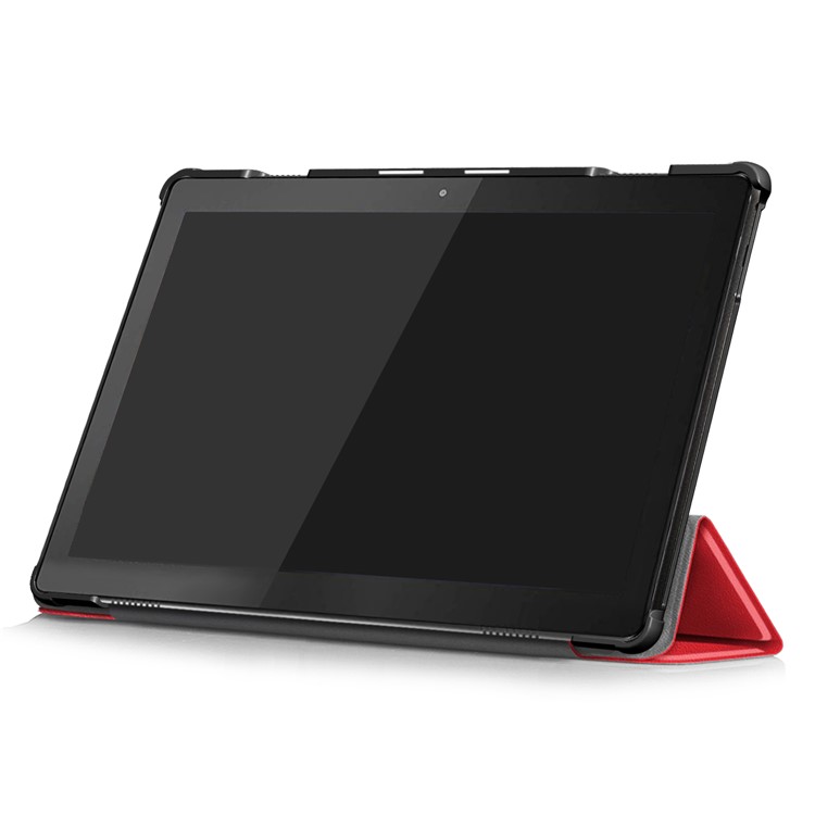 Tri-fold Stand Leather Case for Lenovo Tab M10 TB-X605F - Red-5