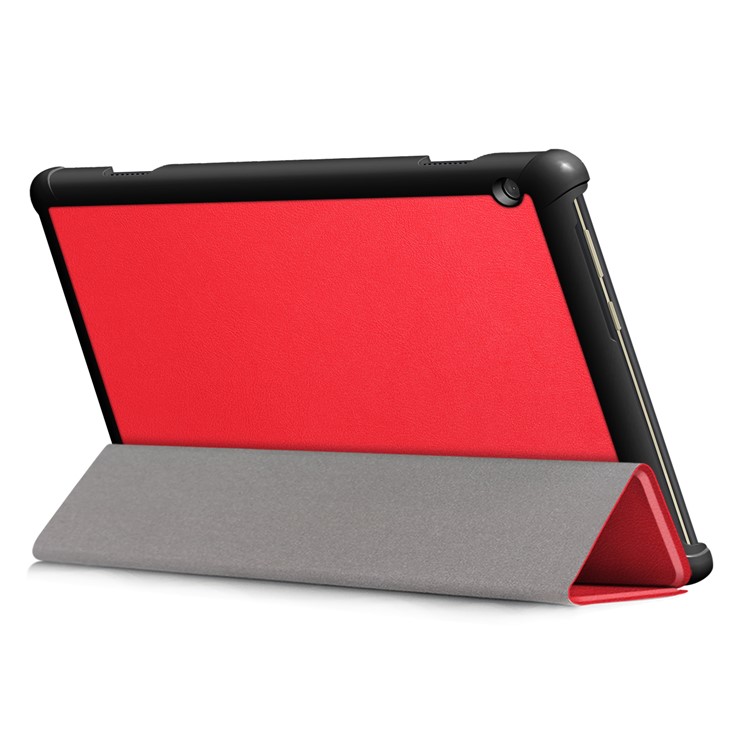 Tri-fold Stand Leather Case for Lenovo Tab M10 TB-X605F - Red-6