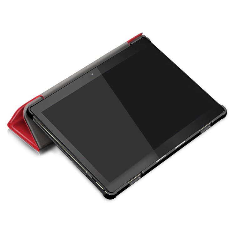 Tri-fold Stand Leather Case for Lenovo Tab M10 TB-X605F - Red-7