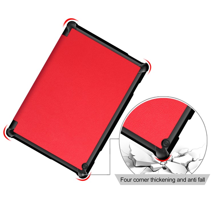 Tri-fold Stand Leather Case for Lenovo Tab M10 TB-X605F - Red-8