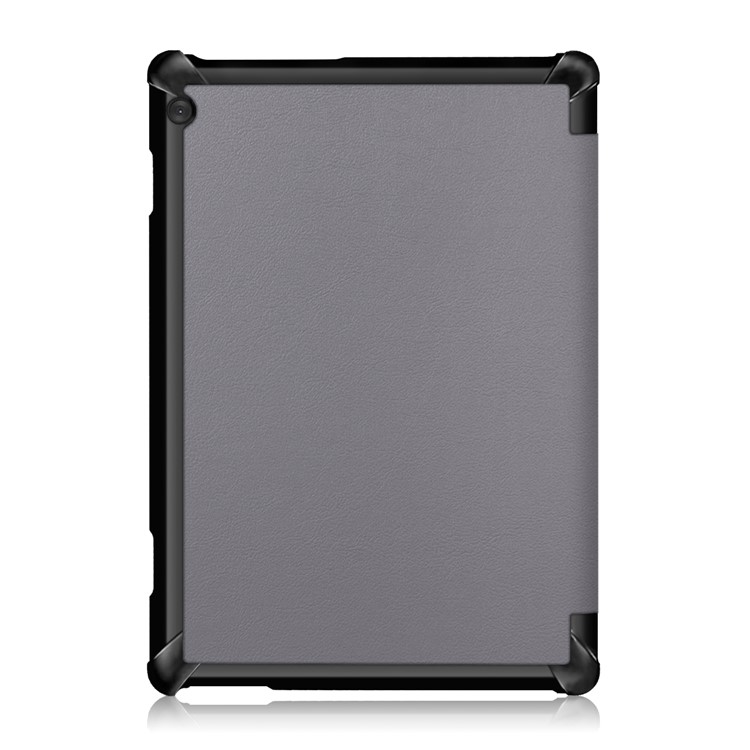 Tri-fold Stand Leather Case for Lenovo Tab M10 TB-X605F - Grey-3