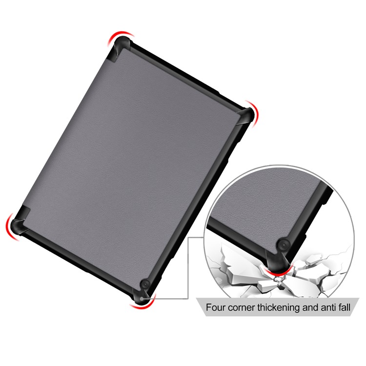 Tri-fold Stand Leather Case for Lenovo Tab M10 TB-X605F - Grey-8