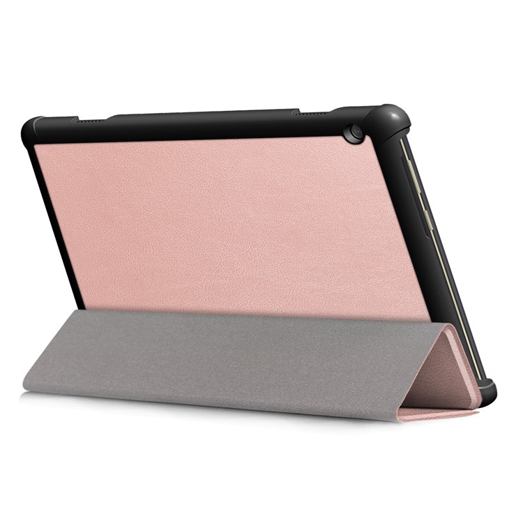 Tri-fold Stand Leather Case for Lenovo Tab M10 TB-X605F - Pink-6