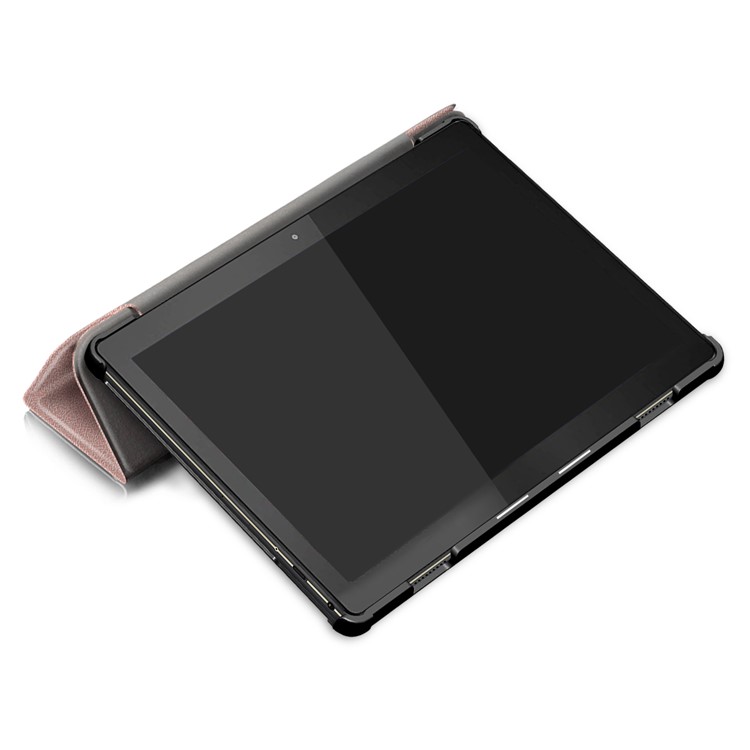 Tri-fold Stand Leather Case for Lenovo Tab M10 TB-X605F - Pink-7