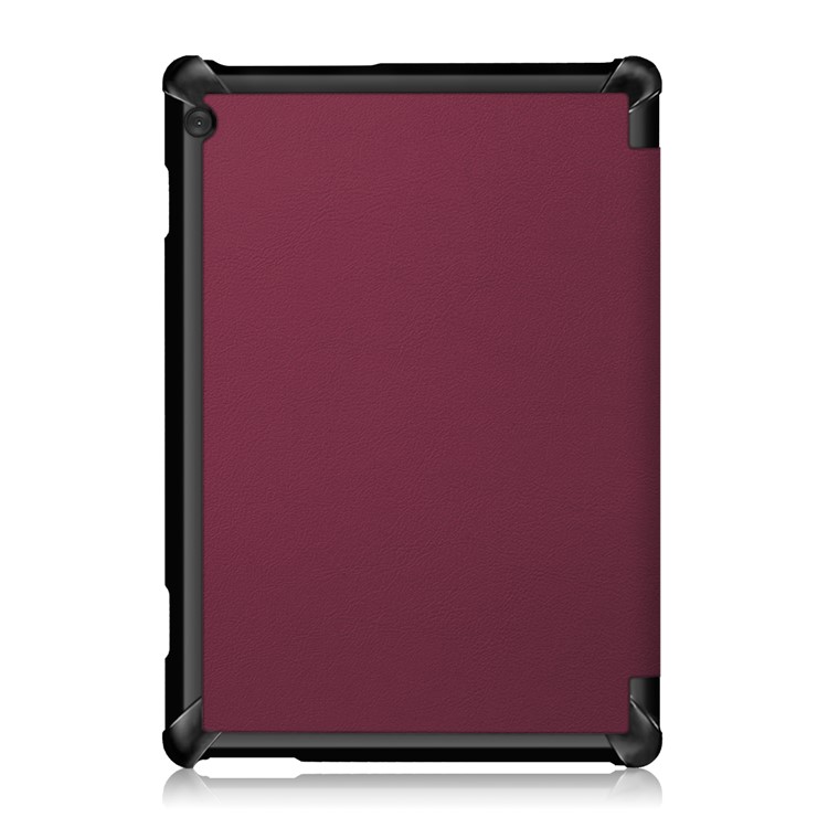 Tri-fold Stand Leather Case for Lenovo Tab M10 TB-X605F - Wine Red-7