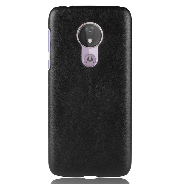 Litchi Texture PU Leather Coated PC Case for Motorola Moto G7 Power (US Version) - Black-3
