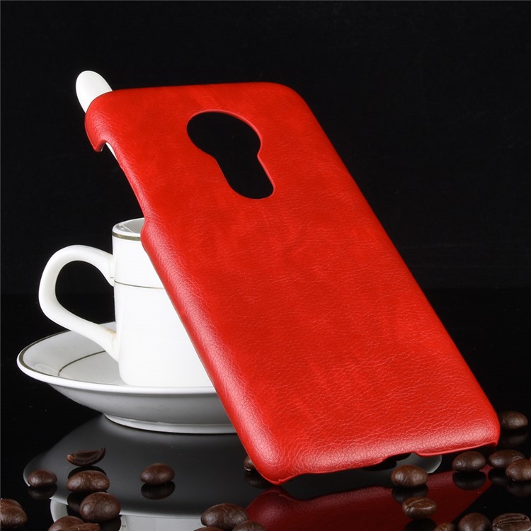 Litchi Texture PU Leather Coated PC Case for Motorola Moto G7 Power (US Version) - Red-2