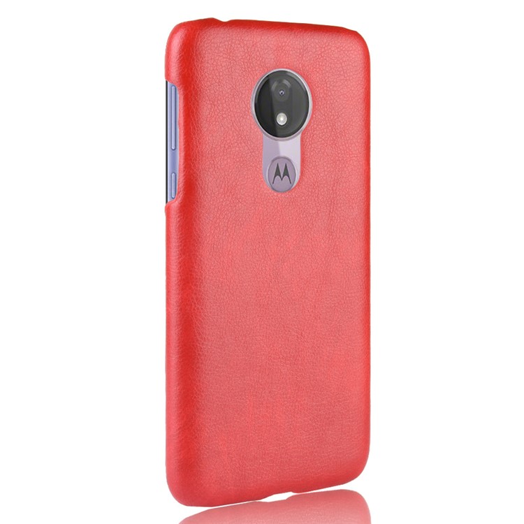 Litchi Texture PU Leather Coated PC Case for Motorola Moto G7 Power (US Version) - Red-4