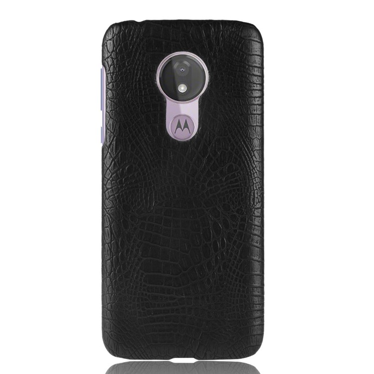 Crocodile Texture PU Leather Coated PC Phone Cover for Motorola Moto G7 Power (US Version) - Black-3