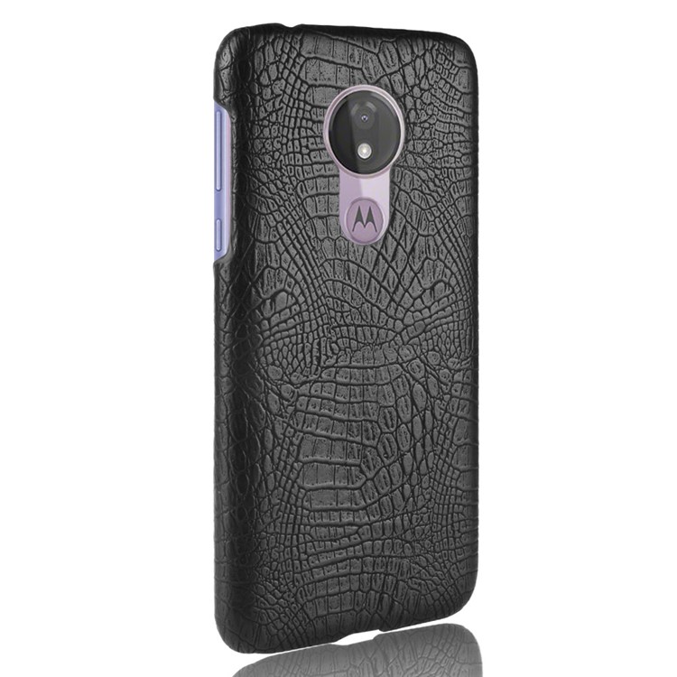 Crocodile Texture PU Leather Coated PC Phone Cover for Motorola Moto G7 Power (US Version) - Black-4