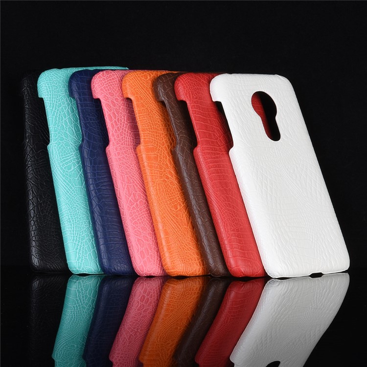 Crocodile Texture PU Leather Coated PC Phone Cover for Motorola Moto G7 Power (US Version) - Black-5