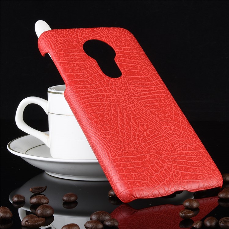 Crocodile Texture PU Leather Coated PC Phone Cover for Motorola Moto G7 Power (US Version) - Red-2