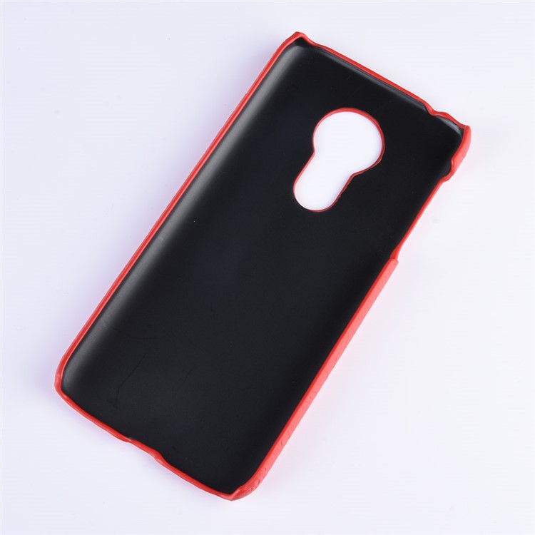 Crocodile Texture PU Leather Coated PC Phone Cover for Motorola Moto G7 Power (US Version) - Red-5