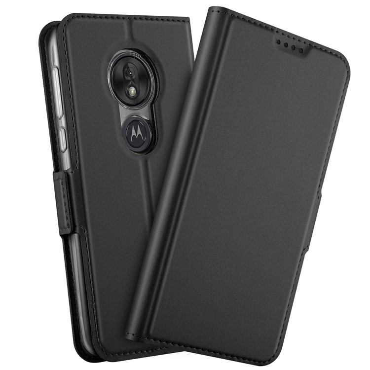 Business-Style-Handyhülle Aus Leder Mit Kartensteckplatz Für Motorola G7 (EU-Version) - Schwarz-1