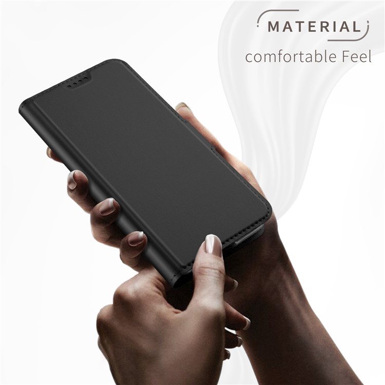 Business Style Card Holder Leather Mobile Casing for Motorola Moto G7 Power (EU Version) - Black-2