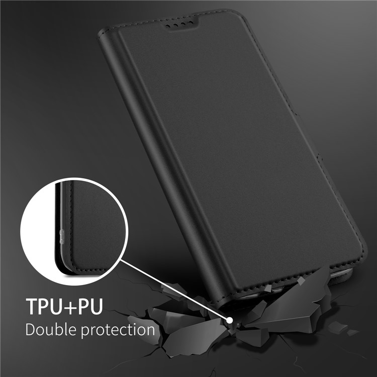Business Style Card Holder Leather Mobile Casing for Motorola Moto G7 Power (EU Version) - Black-5