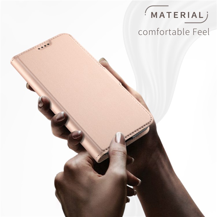 Business Style Card Holder Leather Mobile Casing for Motorola Moto G7 Power (EU Version) - Rose Gold-2