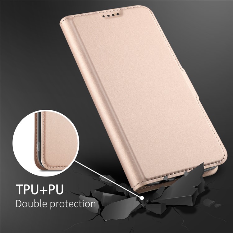 Business Style Card Holder Leather Mobile Casing for Motorola Moto G7 Power (EU Version) - Rose Gold-5